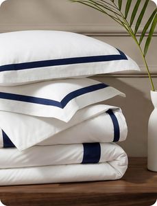 Set di Lenzuola Queen Size 300TC in Cotone Organico Moderno con 2 Federe, Lenzuolo con Angoli Profondi di Lusso <span class=keywords><strong>per</strong></span> Hotel, Resistente allo Sbiadimento, Ricamato - Product Image 5