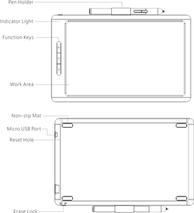 Digitales Grafiktablett mit LCD-Bildschirm und integriertem Speicher - Product Image 5