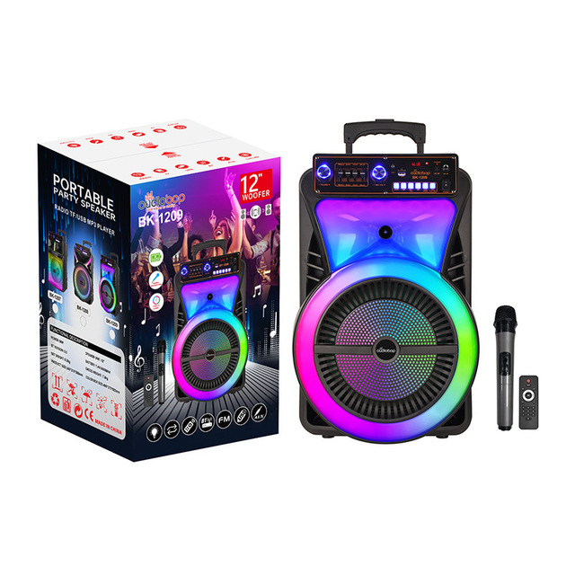 New Home Wireless for 5.0 Subwoofer Portable Trolley Speaker Voice Control RGB LED Battery Outdoor Square Dance Speaker