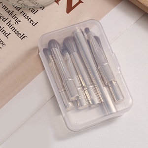 Juego <span class=keywords><strong>de</strong></span> 6 brochas <span class=keywords><strong>de</strong></span> <span class=keywords><strong>maquillaje</strong></span> mini intercambiables, portátiles, para viaje, para difuminar sombras <span class=keywords><strong>de</strong></span> ojos y corrector, con estuche. - Product Image 5