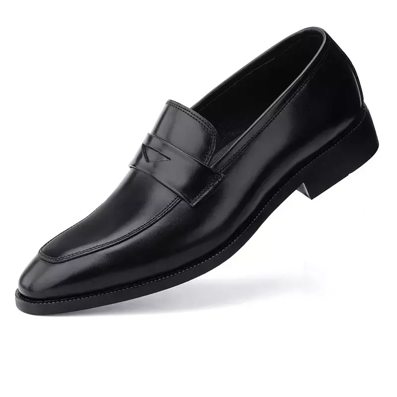 Italian Men dress shoes penny loafers driving flat comfortable soft shoes made of genuine leather