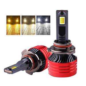Auto Lighting System Chargeable Car Bulbs H1 H3 H11 H7 9005 9006 3000k 4300k 6500k Tricolor <b>LED</b> <b>Headlights</b> - Product Image 1
