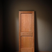 Porte d'entrée principale en bois massif à une seule feuille, porte extérieure en bois moderne pour maison contemporaine