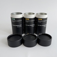 100% Tube de papier en gros biodégradable pour bouteille avec Eva cylindre paquet de papier récipient de parfum avec Gap Matte Black Box