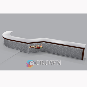 Wood Factory Direct Sale Selling Large Wood Shop Design Display Check in Desk Design Shop Counter OEM - Product Image 2