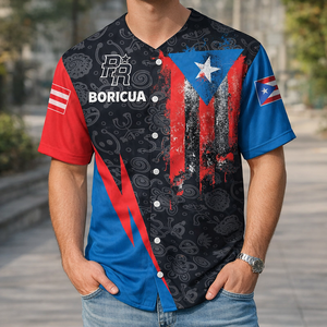 <span class=keywords><strong>Camiseta</strong></span> de Béisbol de Puerto Rico, Diseño con la Bandera de Boricua, Impresión Bajo Demanda, Día de la Independencia de Puerto Rico, Camisetas Casuales de Béisbol para <span class=keywords><strong>Hombre</strong></span> - Product Image 1