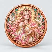 Koin Peringatan Fantasi Dewi Mawar Bermotif Bunga, 5 Oz, Tembaga Murni .999, Dicetak UV, Bernilai Koleksi Tinggi