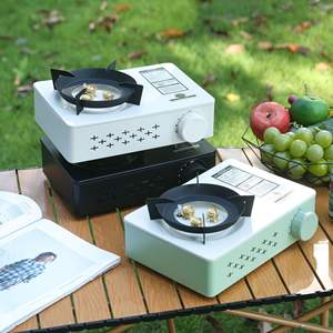 Drei-Kopf-Fierce Integrated Portable Card Herd Outdoor <span class=keywords><strong>Camping</strong></span> Wind dichter Picknick-Gasherd Magnetische Funktion Metall Butan Kraftstoff - Product Image 5