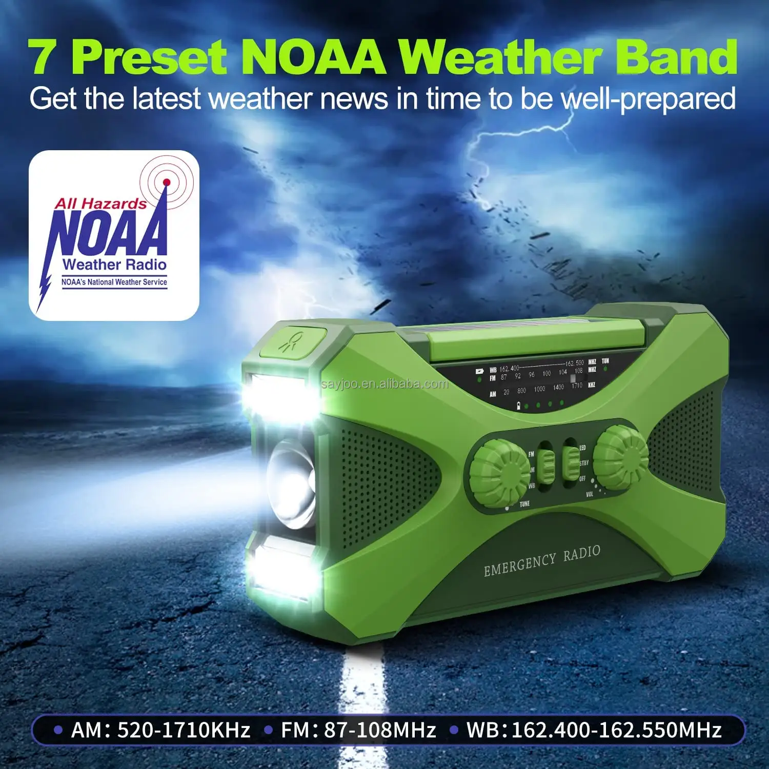 Noodradio Hand Crank Solar Mobiele Telefoon Oplader Met Zonnepaneel Radio Zonne-Oplader Powerbank 10000Mah