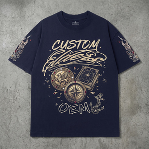 Camiseta Oversize de Algodón 100% de 260 GSM con Lavado Ácido, Estampado Digital, Efecto Desgastado, Corte Boxy, Hombros Caídos, Estilo Vintage y Personalizable OEM - Product Image 1