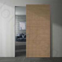 Porte de grange coulissante en bois dissimulée minimaliste Rail sans rail caché pour chambre salon cuisine hôtel-Style de porte fantôme