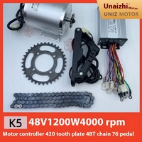 Vente en gros 48V 1200W Brushless Moteur Contrôleur Pédalier Chaîne Kit Électrique pour Scooter Cross-Border Accessoire Kart Modification