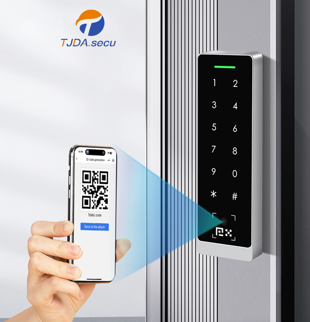 IP66 QR Code Bar Code Reader Scanner Access Control RS485 & Wiegand 64-bit Password NFC Card Reader with for ISO 14443A