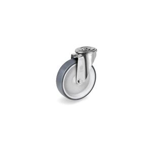 TELLURE ROTA - 717804 Roues en caoutchouc thermoplastique, centre en polypropylène, support pivotant avec trou de boulon type NL-largeur de roue 35 - Product Image 1