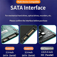 Câble de données et d'alimentation intégré SATA 7+15 vers 7 broches à courbure inversée avec connecteur XH2.54 4 broches, câble combo SATA pour SSD/HDD de carte mère ITX