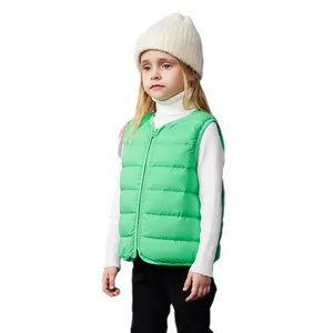 Atmungsaktiv kinder leichte daunenjacke mantel warm und weich fabrik verkauf kundenspezifische daunenweste jacke für kinder