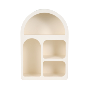 Organizzatore da Parete Arcuato, Mensole Sospese Multilivello, Design in Legno Glamour, Silhouette Curva per Spazi Ristretti - Product Image 1