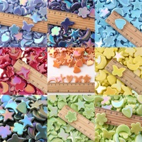 Mosaïque artisanale en verre recyclé, formes mixtes étoiles et cœurs irisées, vente en gros directe d'usine, pour projets DIY faits main