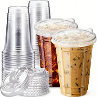 Vente en gros de gobelets en plastique PET pour boissons froides de qualité alimentaire recyclables avec logo personnalisé imprimé, capacité de 12, 16 et 24 oz