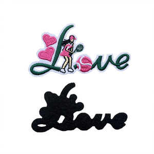 Parche Bordado de Tenis para Niñas, Parches con Forma de Corazón y Amor, Insignia de Tela con Logotipo de Equipo, <span class=keywords><strong>Velcro</strong></span> para Decoración de Ropa y Chaquetas - Product Image 1