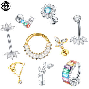 G23 titanio labio oreja cartílago hélice tachuelas con bisagras segmento Septem nariz pezón ombligo anillos cuerpo <span class=keywords><strong>Piercing</strong></span> joyería en Stock - Product Image 1
