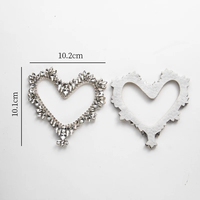 Gros Coeur Strass Applique Patchs Coudre sur Écusson De Broderie pour Vêtements Sacs Chapeaux Décoration De Vêtement