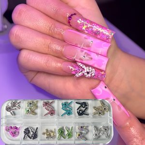 Decorazioni per Unghie 3D a Forma di Coniglio Kawaii, Cristalli e Strass, Accessori in Metallo per Manicure Fai-da-Te - Product Image 1
