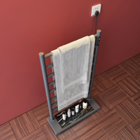 Porte-serviettes électrique intelligent pour la maison avec écran tactile Chauffage Support de rangement pour salle de bain sur pied sans perforation requise