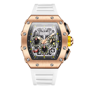 오놀라 6832 방수 해골 중공 기계식 손목시계 크로노그래프 자동 시계 남자 손목 시계 - Product Image 6