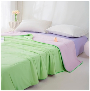 Lightweight Breathable Vintage <b>Summer</b> Ice Silk <b>Quilt</b> Blanket Washable & Eco-Friendly - Product Image 3