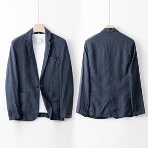 <span class=keywords><strong>Blazer</strong></span> décontracté pour <span class=keywords><strong>homme</strong></span> en <span class=keywords><strong>lin</strong></span> 100% style Old Money italien, coupe ample et légère, idéal pour le travail et les trajets quotidiens printemps/été - Product Image 5