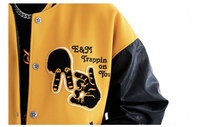 Haute qualité personnalisé jaune couleur couleur Chenille Patch Baseball College Varsity veste en vrac recadrée Letterman veste pour hommes