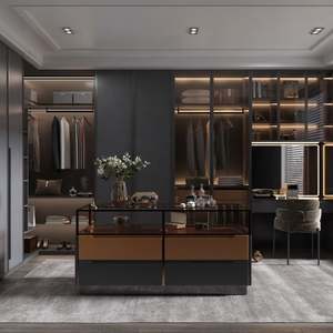 Armoire moderne de luxe SANTOPOVA avec îlot de présentation en verre et éclairage LED - Product Image 3