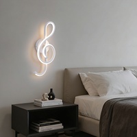 Appliques murales LED en aluminium motif note de musique, design moderne et minimaliste pour salon, balcon, chambre, escalier, couloir, chevet, mur simple