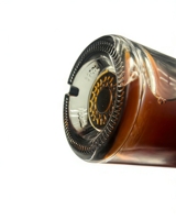 Bouteille de vin en verre transparente de forme ronde personnalisée, très vendue, 700 ml, 750 ml, avec un design de slogan