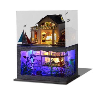 Maison de poupée miniature en bois 3D à construire soi-même, jouets de meubles 1:12 pour enfants - Product Image 1