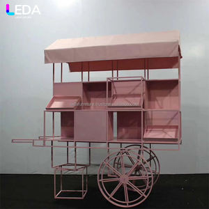 Chariot à bonbons moderne de luxe en métal LEDA avec roues - Support de présentation de desserts amovible pour mariage et Noël - Product Image 2