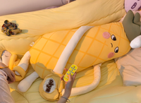 Bantal Plush Smart Pineapple King, Alat Bantu Tidur dengan Pemanas dan Bluetooth untuk Merekam Suara, Teman Tidur Lengan Panjang untuk Dewasa & Tidur Menyamping