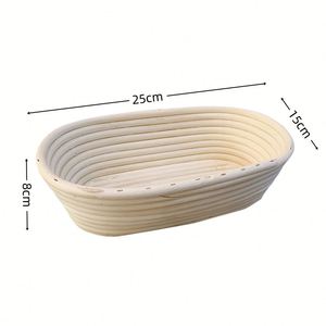 Oval Shaped Dough Proofing Bowls <b>Bread</b> Banneton Proofing <b>Basket</b> Cane Sourdough <b>Baskets</b> Natural Rattan Proofing <b>Basket</b> with Liner - Product Image 2