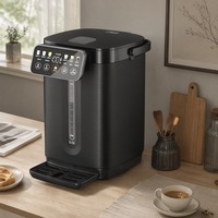 Bouilloire Électrique avec Distributeur d'Eau, Plateau Récupérateur d'Eau Nettoyable, Corps en Obsidienne Mate, Couleurs Personnalisables, pour Cadres d'Entreprise