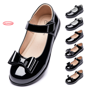 أحذية أطفال مدرسية سوداء أكسفورد مخصصة عالية الجودة من الجلد الطبيعي للبنات - Product Image 1