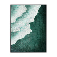 Peintures à l'huile sur toile originales modernes 100% peintes à la main, art mural encadré de luxe noir pour utilisation en extérieur, paysage marin