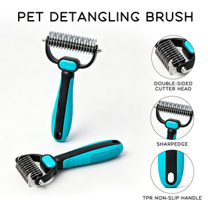 Nuevo Peine Portátil de Acero Inoxidable y TPR ABS para Mascotas, Doble Cara, para Eliminar el Pelo Suelto y el Subpelo, para Perros y Gatos Pequeños, Medianos y Grandes - Product Image 3