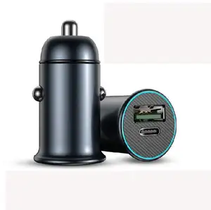 PD Car Charger Type C + USB Dual Port Fast Car Chargers Output 60W Max DC3.0 Car Charging Accessories with retail package