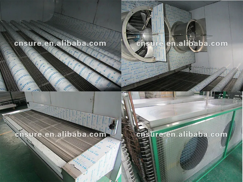 Tunnel type quick freezer fully automatic food fast freezing equipment