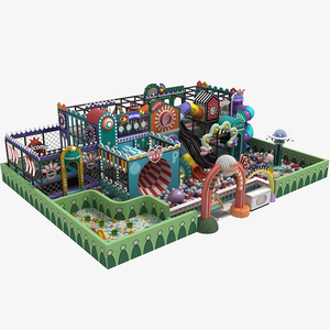 Aire de jeux intérieure pour enfants avec trampoline, filet d'escalade arc-en-ciel, thème spatial, équipement de jeux pour enfants - Product Image 5