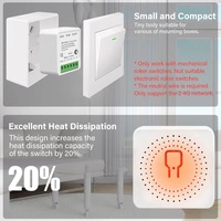 Tuya Smartlife Google Home Alexa 1/2 gang 110 à 250V RF433MHz RF Mini Module de commutation WiFi caché Commutateur intelligent WiFi Maison intelligente