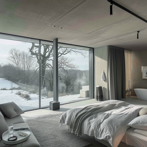 Beigeman Đôi Ba cửa sổ kính giá nhà máy hình vòm Lớn Cửa Sổ Màu đen cửa sổ toàn cảnh từ sàn đến trần cửa sổ cố định - Product Image 6