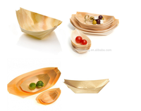 Ensemble de vaisselle de bateau en bois paquet personnalisé bateau biodégradable en forme de hot-dog de conteneur de sushi