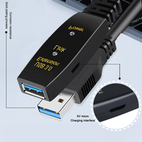 Câbles d'extension USB 3.0 en PVC de 15 m (50 pi) mâle vers femelle avec amplificateur de signal, garantie de 12 mois, compatibles avec les appareils